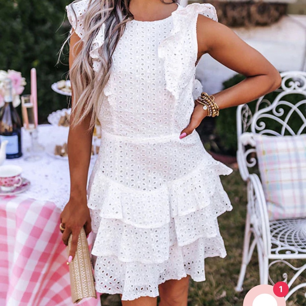 Shop Impressions Springtime Happiness Eyelet White Dress